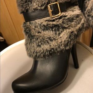 Faux fur ankle booties